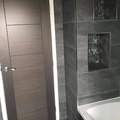 tiled shower room